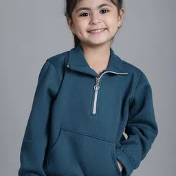 MINI & MING the winter wardrobe Girls Solid Mock Collar Sweatshirt-image-5