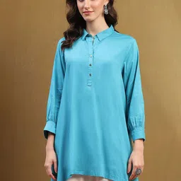 Biba Shirt Collar Regular A-Line Kurti-picture-22