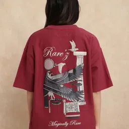 RAREISM Women Graphic Printed Round Neck Cotton Oversized T-shirt-picture-21