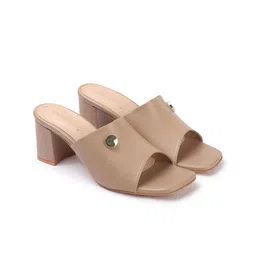 DressBerry Women Textured Round Toe Block Sandals-31