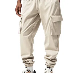 StyleCast x Revolte Men Regular Fit Mid-Rise Cargo Joggers Trousers-picture-34