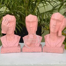 HOMESTEAD DECORE SOLUTION 3 Piece Peach Colour Face Showpiece-image-37