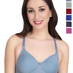 Liigne Women Cotton Bra Full Coverage Lightly Padded Pack Of 6-image-99