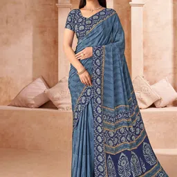 Reboot Fashions Floral Pure Silk Designer Saree-image-16