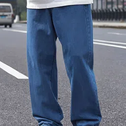 THIRD QUADRANT Men Loose Straight Fit Mid-Rise Jeans-picture-48