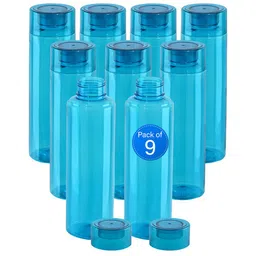 Kuber Industries Blue Set of 6 Plastic Solid Water Bottle-28