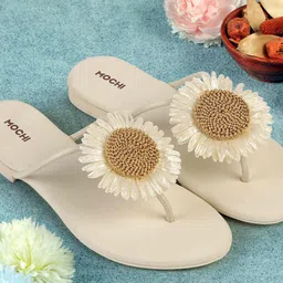 Mochi Women Solid Leather Casual T-Strap Flats-image-70