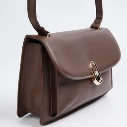 max Textured PU Half Moon Satchel image 4