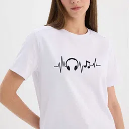 LAUREN ADAMS Women Graphic Printed Round Neck Pure Cotton T-shirt-image-93