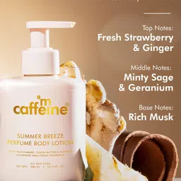 MCaffeine Summer Breeze Body Lotion with Niacinamide Cocoa Butter & Caffeine - 300 ml image 2