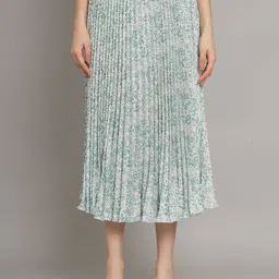 LookShine Floral Printed A-Line Pleated Flared Midi Skirt-picture-15