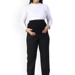 Uzazi Women Relaxed High-Rise Stain Resistant Maternity Trousers-picture-40