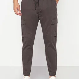 SHOWOFFFF Men Comfort Low-Rise Cotton Joggers Trousers-image-80