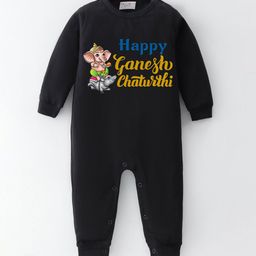 BLUSHES Infants Ganesh Chaturthi Printed Pure Cotton Round Neck Romper-image-49