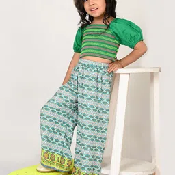LIL DRAMA Girls Printed Top with Palazzos-picture-44