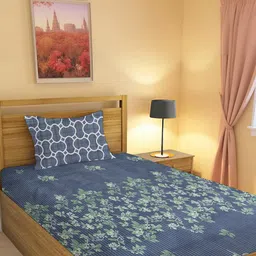 IVAZA Grey Cotton Nylon 260 TC Bedsheets-image-109