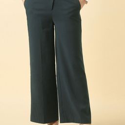 Allen Solly Woman Flared Mid-Rise Parallel Trousers-picture-2