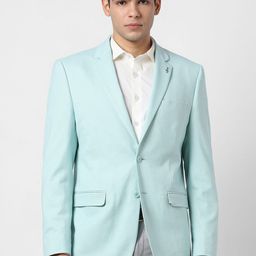 Van Heusen Self Designed Notched Lapel Collar Slim-Fit Single Breasted Blazer-picture-17