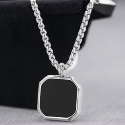 Omaya Jewels Men Hexagonal Pendant With Chain-image-11