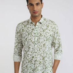 Raymond Printed Cutaway Collar Formal Shirt-image-115