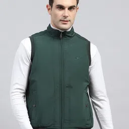 Monte Carlo Men Mock Collar Solid Casual Sporty Jacket-57
