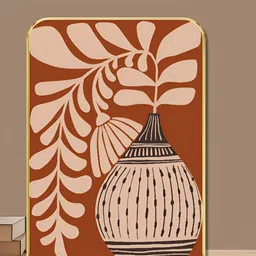 Myntra Elegant Homes Red & Beige Wooden Botanical Vase Wall Art-picture-24
