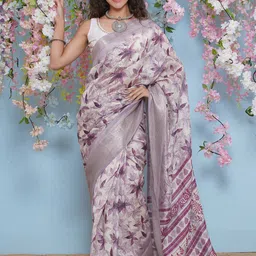 LABEL KASHI Floral Zari Silk Cotton Saree-picture-30