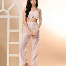 PRETTY LOVING THING Women Stripped Crop top and Trousers-picture-14