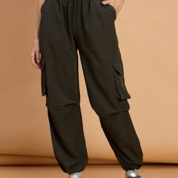 Roadster Women Relaxed Loose Fit High-Rise Wrinkle Free Cargos Trousers-picture-38