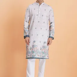 SG LEMAN Men Floral Printed Regular Kurta with Pyjamas-picture-48