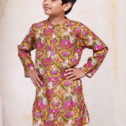 Tura Turi Boys Printed Art Silk Kurta Sets-image-84
