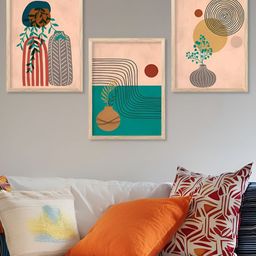 Kotart Brown & Beige 3 Pieces Wooden Modern Wall Arts-picture-42