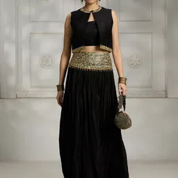 Rivaar By Rocky Star Embellished Crop Top With Skirt & Jacket Co-Ords-image-67