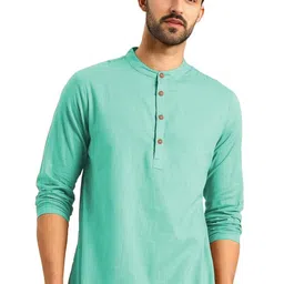 BHUVIKOO Men Lime Green Kurtas-image-99