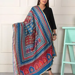 Apratim Ethnic Motifs Printed Silk Dupatta-18
