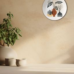 THE QUIRKY HOME White & Brown Printed Ceramic Wall Plates-image-47