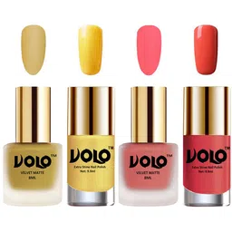 VOLO Set Of 4 Velvet Matte & Extra Shine Nail Polish-8 ml & 9.9 ml Each Shade 32-41-59-49-34