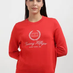 Tommy Hilfiger Women Typography Printed Round Neck Sweatshirt-picture-45