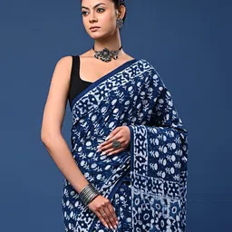 Taavi Dabu Printed Pure Cotton Saree With Blouse Piece-picture-47