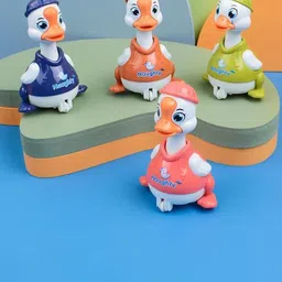 PIPALIYA Pack Of 4 Green & Pink Press & Go Crawling Duck Toys-45