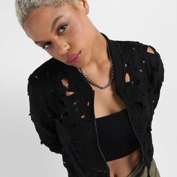 Campus Sutra Women Lightweight Biker Jacket with Embroidered-image-19
