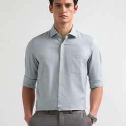 Arrow Liberty Classic Fit Geometric Textured Pure Cotton Formal Shirt-picture-10