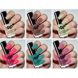 VOLO Set of 6 Color Rich Toxic Free Perfection Shine Nail Polish-5ml Each-VT-063-18