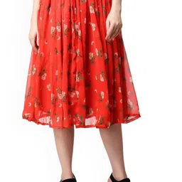 MINOS Printed Flared Midi Skirt-image-97
