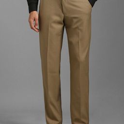 Louis Philippe Men Self Design Checked Flat Front Formal Trousers-picture-33