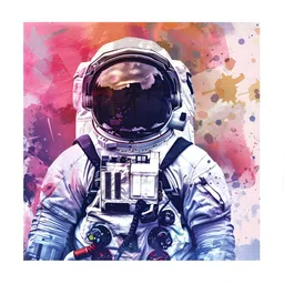 RANDOM Red & White Modern Astronaut Canvas Wall Art-image-19