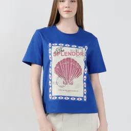 Vero Moda Graphic Printed Short Sleeves Cotton T-shirt-picture-35