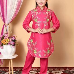 NFashion Girls Red Kurta Sets-image-97