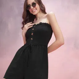 DressBerry Off-Shoulder Smocked Jumpsuit-picture-50