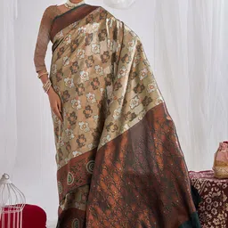 Areca Designer Floral Woven Design Zari Pure Silk Banarasi Saree-image-88